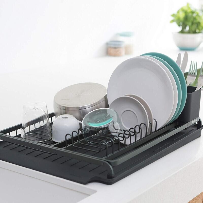 Brabantia Scolapiatti e scola posate grande nero
