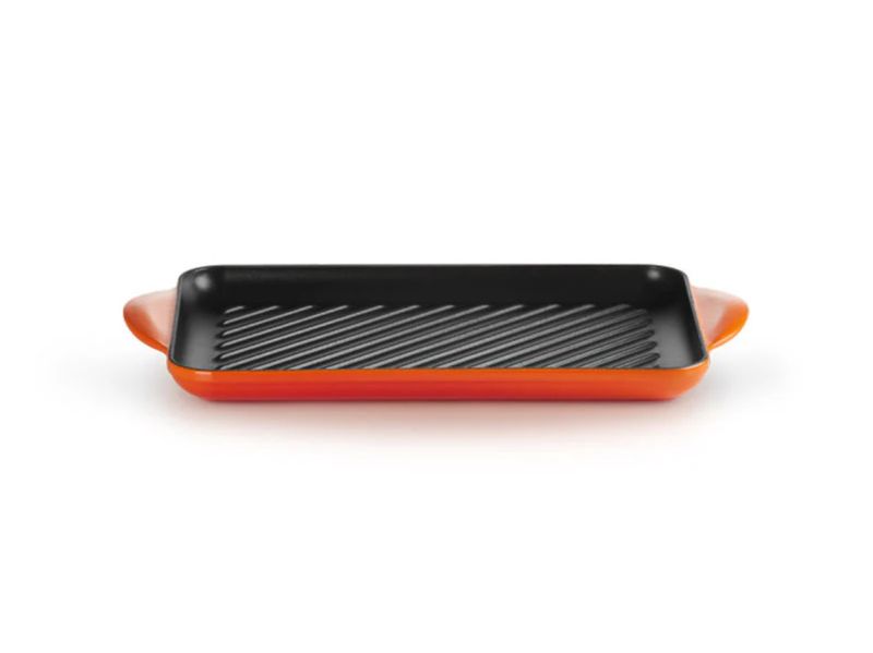 Le Creuset Grill Rettangolare Tradition in Ghisa Vetrificata 32x22 cm Arancio