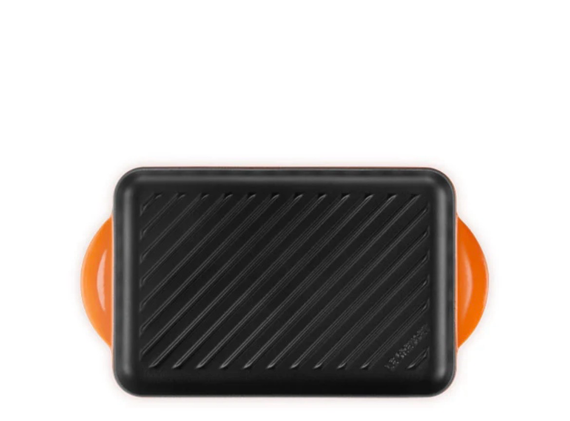 Le Creuset Grill Rettangolare Tradition in Ghisa Vetrificata 32x22 cm Arancio