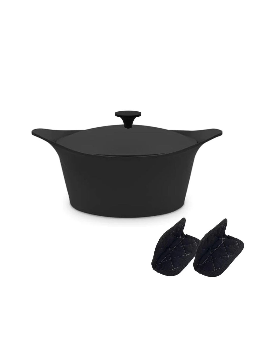 COOKUT L'Incredibile Cocotte in Metallo 28cm Nero Grafite con Pomello in Metallo