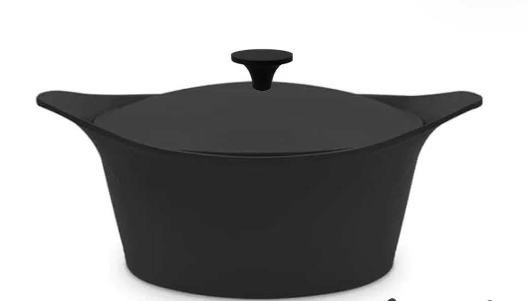 COOKUT L'Incredibile Cocotte in Metallo 28cm Nero Grafite con Pomello in Metallo