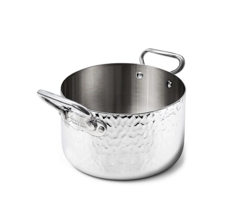 Agnelli Casseruola alta in Aluinox 3ply Martellato cm.24