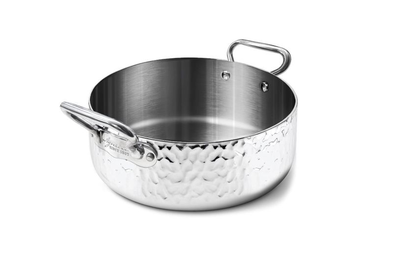 Agnelli Casseruola bassa cm.28 in Aluinox 3ply Martellato c/coperchio