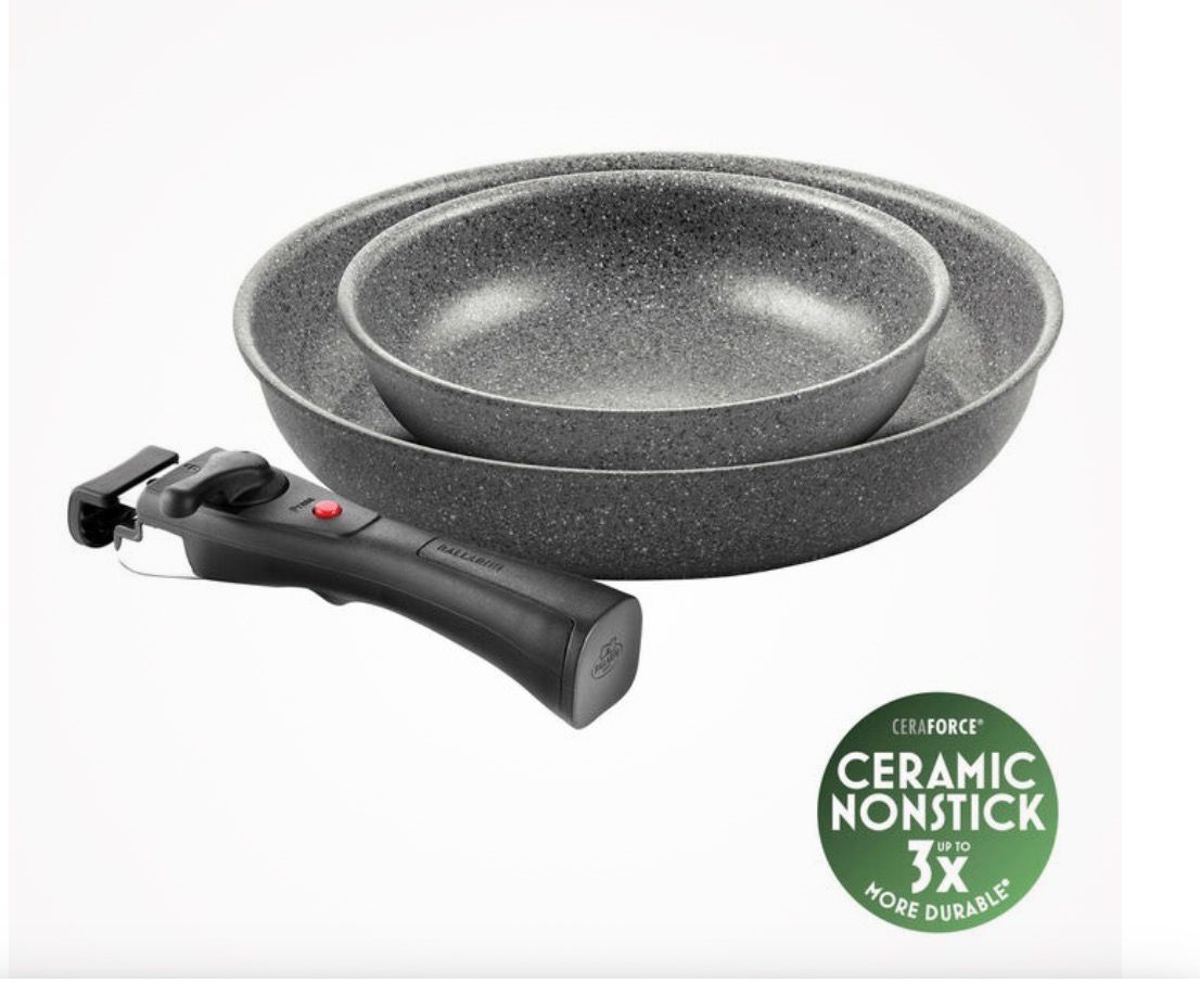 BALLARINI TORRE Set padelle e manico, 3-pz., alluminio, Rivestimento antiaderente senza PFAS