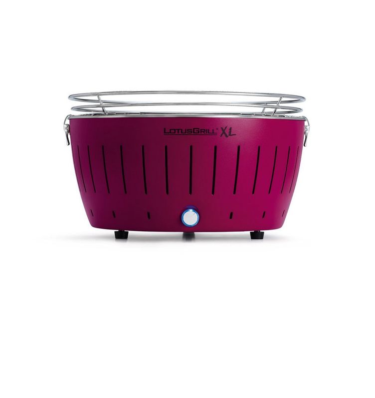 Lotusgrill xl, grill portatile da tavolo per esterno viola. Con borsa trasporto e garanzia di 5 anni