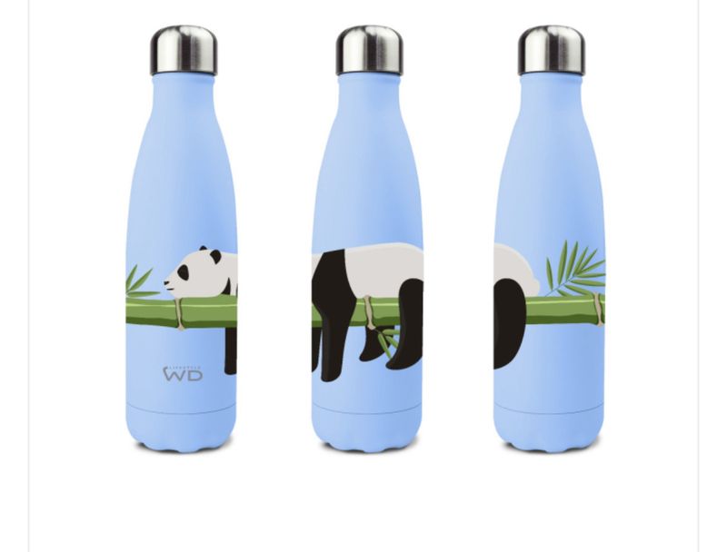 WD lifestyle Bottiglia termica in acciaio inox a doppia parete 500 ml decoro con Panda