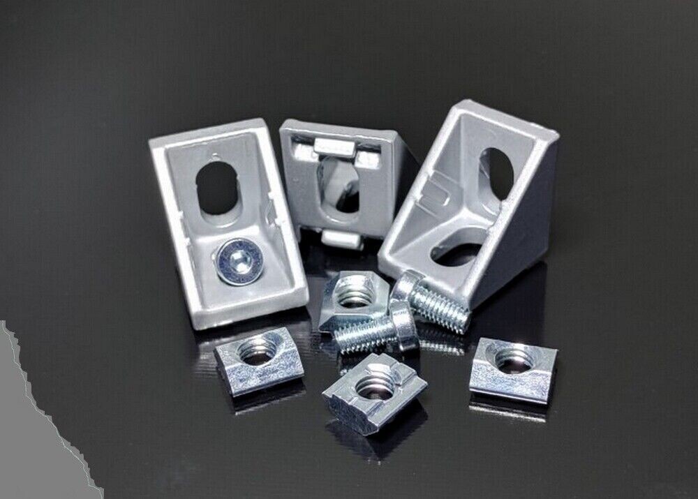 5x DESIGN WINKEL Nut 6 für 20x20 & 20x40 Aluprofile Befestigungsmaterial