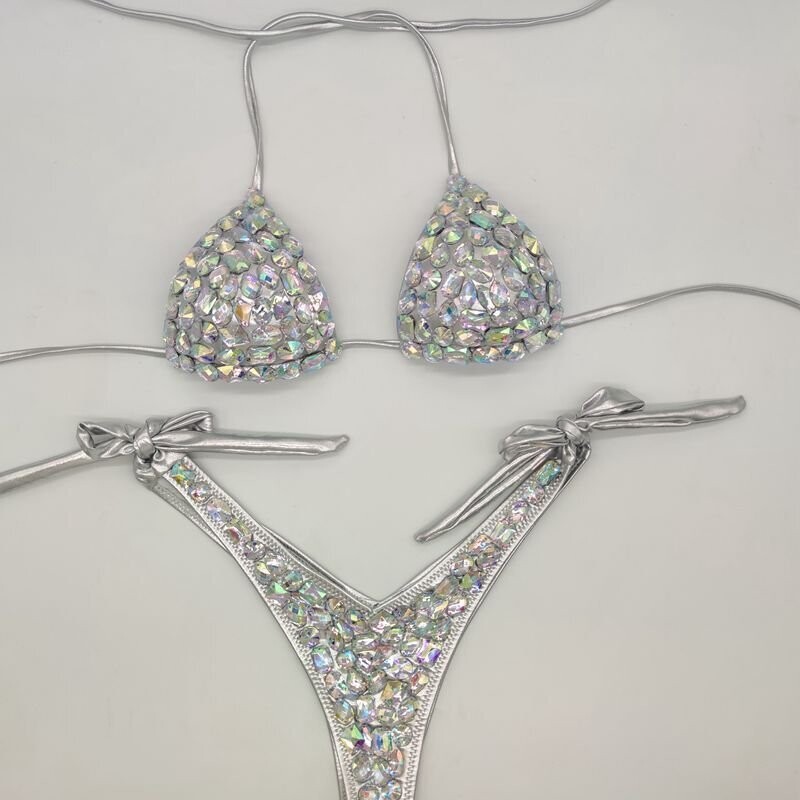 Diamond Shine - Rhinstone Bikini Swimsuit