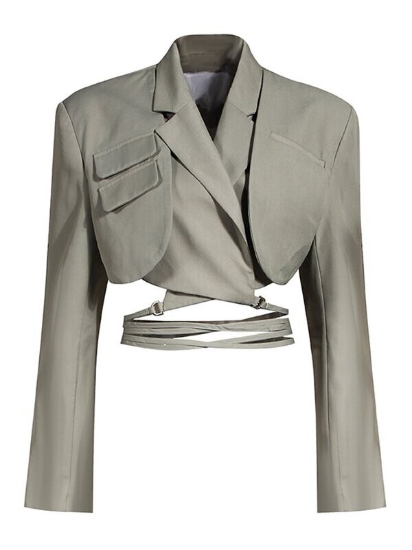 Akachi Cropped wrap around jacket