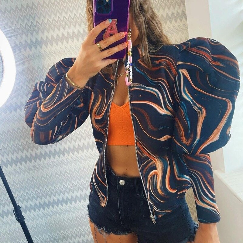 Fatimah Swirl Top (Navy)