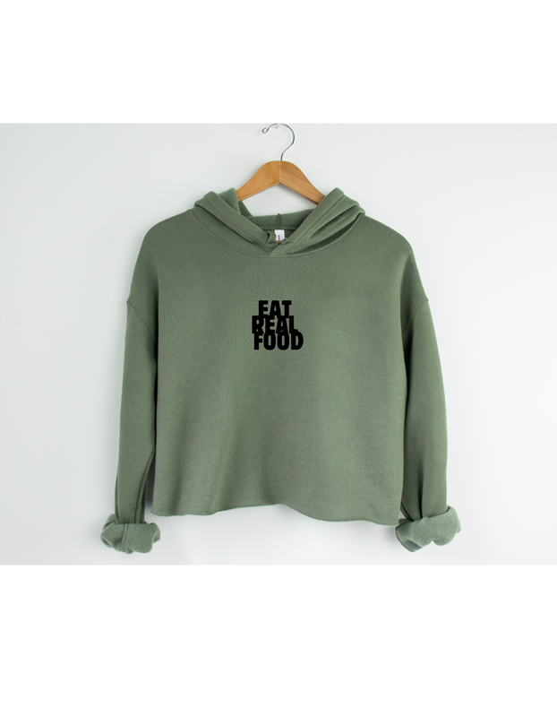 Eat Real Food - Cropped Hoodie