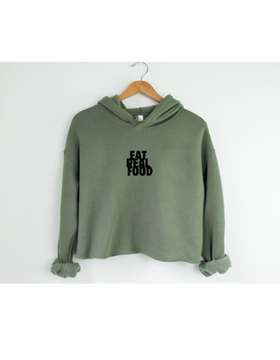 Eat Real Food - Cropped Hoodie