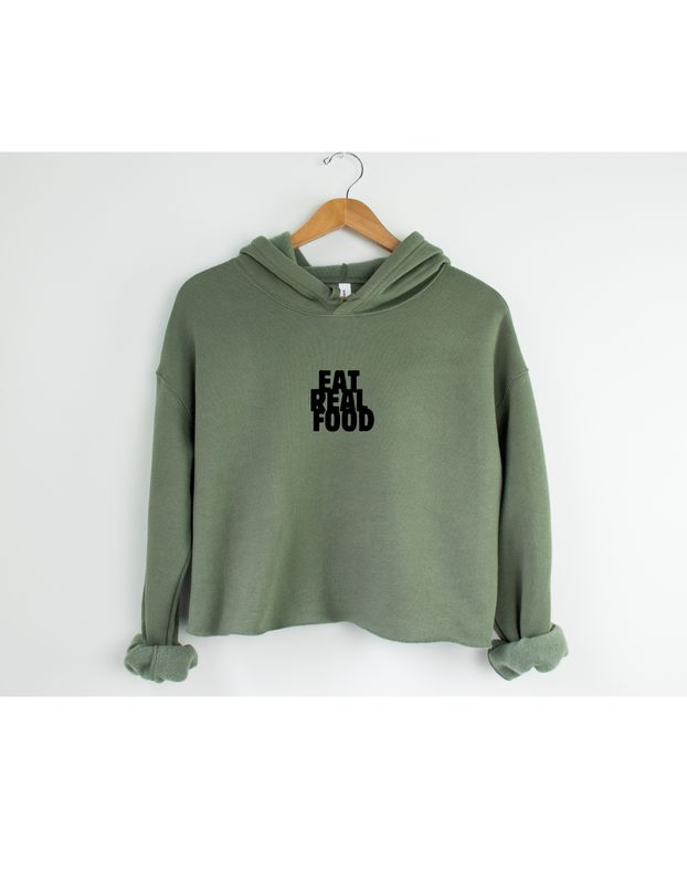 Eat Real Food - Cropped Hoodie