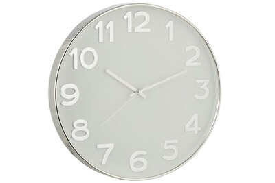Clock Arabic Numerals Plastic Silver