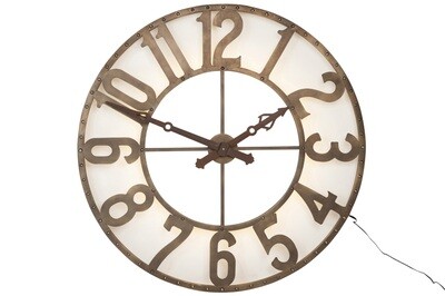 Clock Roman Numerals Round Wrought Iron Brown Small