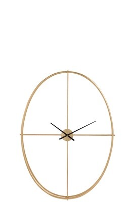 Clock Oval Metal Gold Large