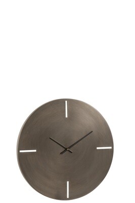 Clock Round Metal Dark Grey Small