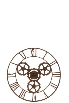 Clock Roman Numerals Wheels Metal Rust