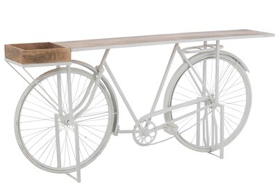 Console Bicycle Metal/Mango Wood White/Natural
