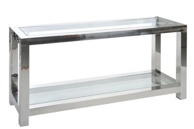 Console Stainless Steel/Glass Silver 140X40X70Cm