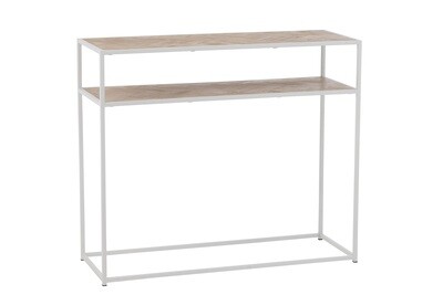 Console Zigzag Wood/Metal Natural/White