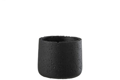 Flower Pot Potine Cement Black Small