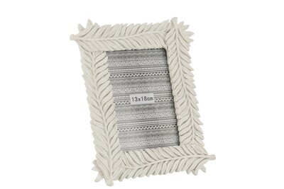 Photo Frame Feather Poly White Large