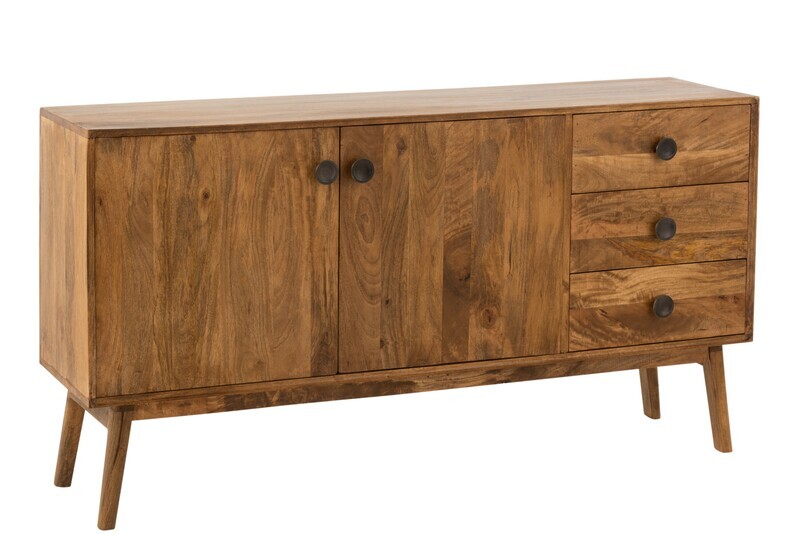 Closet Lora 2Doors+3Drawers Mango Wood Brown