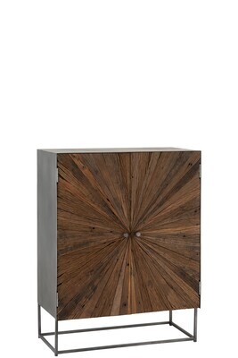 Cupboard Shanil 2 Doors Wood/Iron Natural/Grey