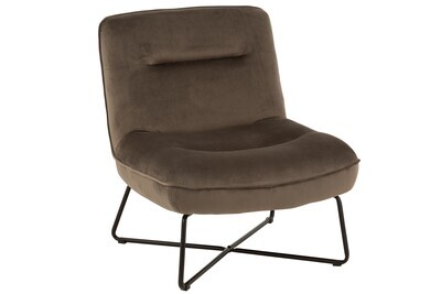 Lounge Chair Frame Textile/Metal Dark Grey