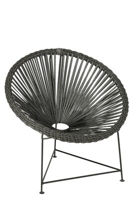 Chair Alco Metal/Rattan Black