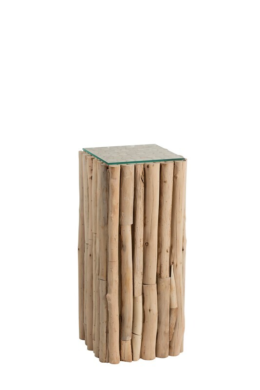 Base Square Pieces Wood/Glass Natural