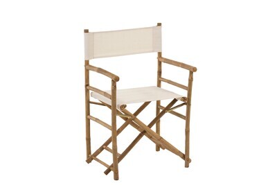 Chair Director Pliable Bamboo+Textile Natural+White