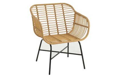 Chair Rachelle Outdoors Met/Rattan Natural/Black