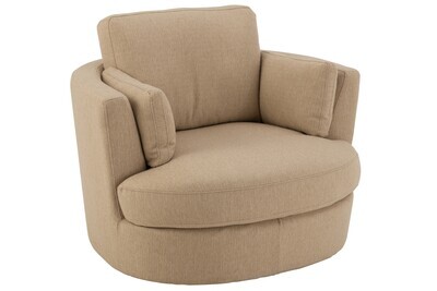 Chair Swivel Wood/Textile Beige