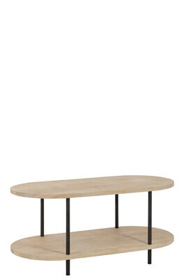 Coffee Table Eli 2Shelves Mango Wood/Iron Natural/Grey
