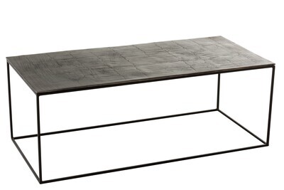 Coffee Table Rectangular Oxidize Aluminium/Iron Antique Black/Green