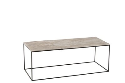 Coffee Table Rectangle Aluminium/Iron Silver/Black