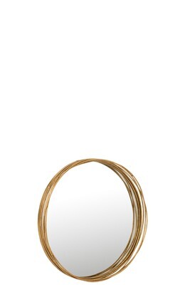 Mirror Aurora Round Iron/Glass Gold Small