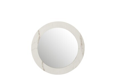 Mirror Marble Mdf/Glass White Small