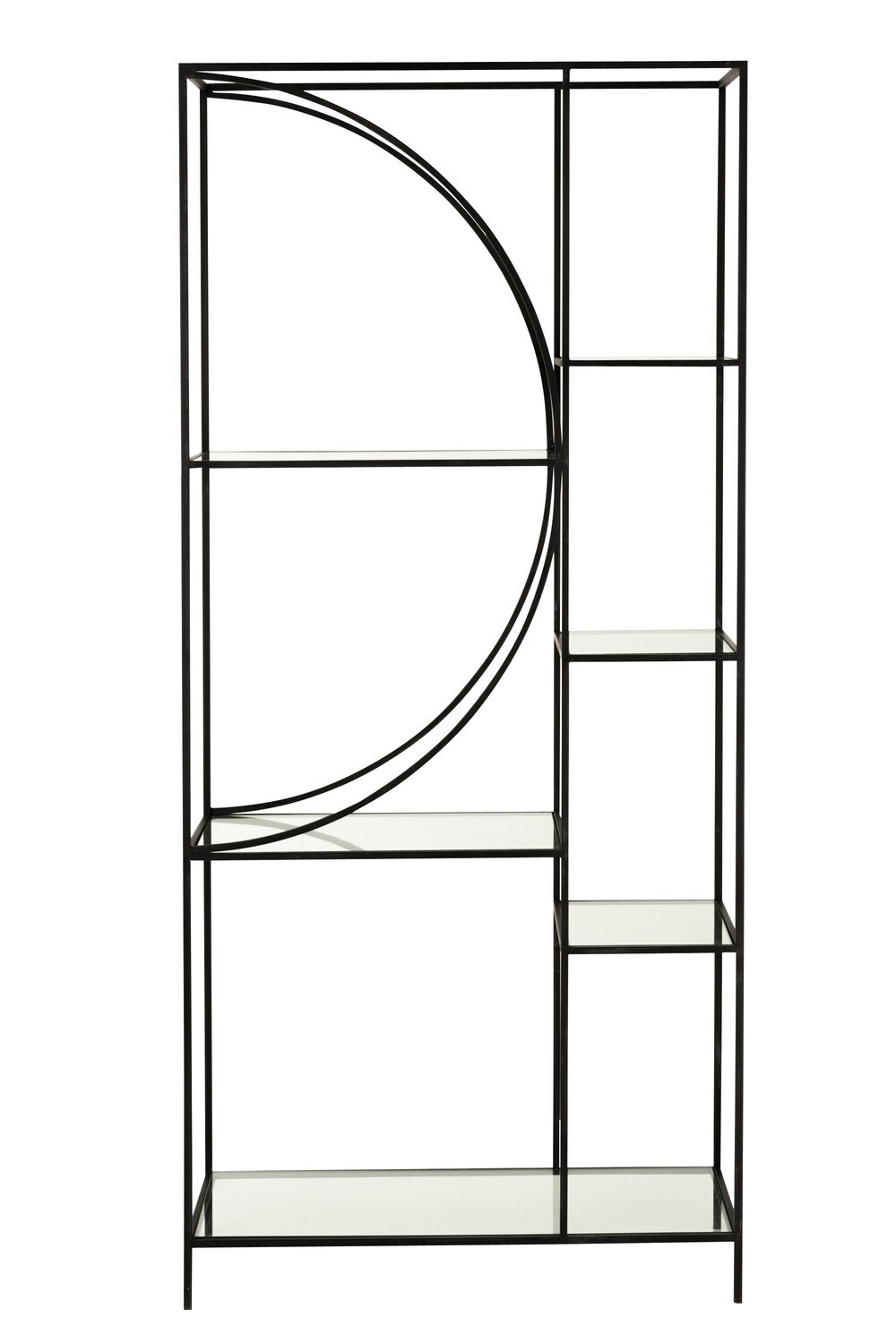 Rack 2 Parts Circle Metal/Glass Black