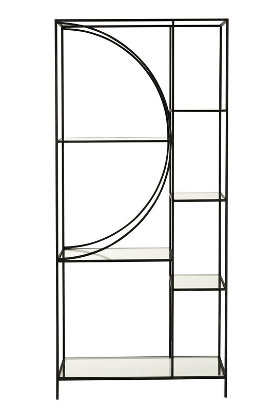Rack 2 Parts Circle Metal/Glass Black