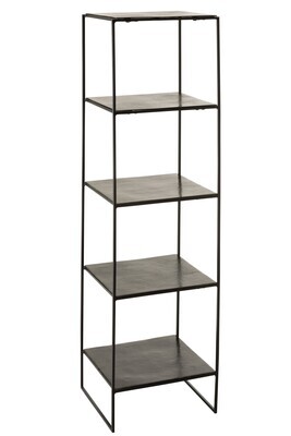 Rack 5 Shelves Oxidize Aluminium/Iron Antique Black/Green