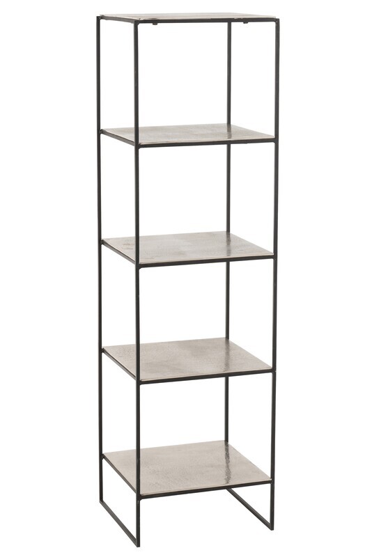 Rack 5Shelf Aluminium/Iron Silver/Black