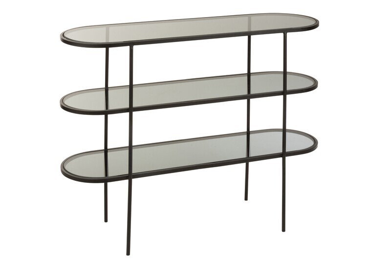 Rack 3 Level Metal/Glass Black