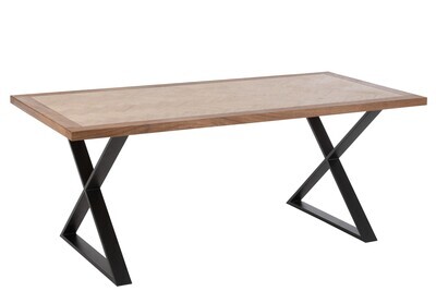 Table Zigzag Wood/Metal Natural/Black