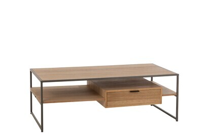 Tv Table 1 Drawer Wood/Metal Natural