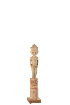 African Figure Standing Wood Natural Small
