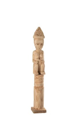 African Figure Standing Wood Natural Medium
