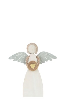 Angel Heart Wood/Metal White